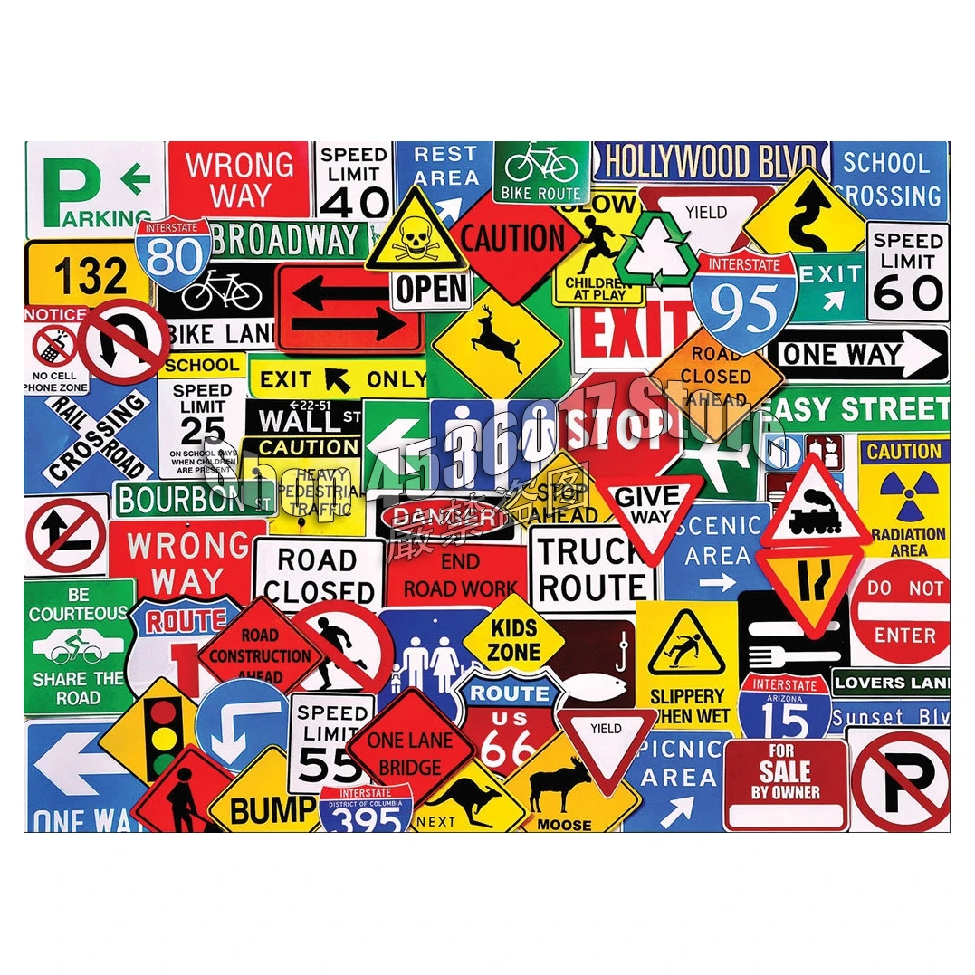 

Road Signs 5D DIY Diamond Painting Cross Stitch Collections & Collages canvas Needlework Diamond Embroidery Home Decorative