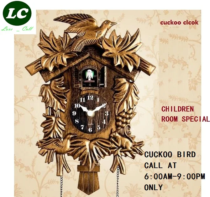 Часы Cuckoo для детской комнаты Мультяшные настенные часы с изображением птиц поет