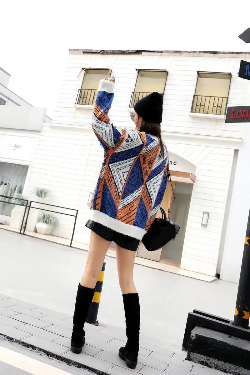 Популярной расцветки свободный мохер Рождественский свитер 2018 зимний Снеговик