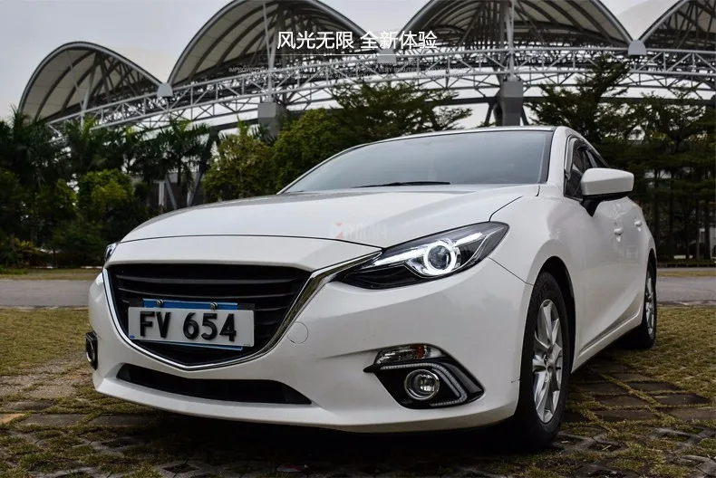 Kowell Автомобиль Стайлинг для- Mazda 3 светодиодные фары Mazda3 Axela LED DRL Объектив Двойной Луч H7 ксеноновые автомобильные аксессуары