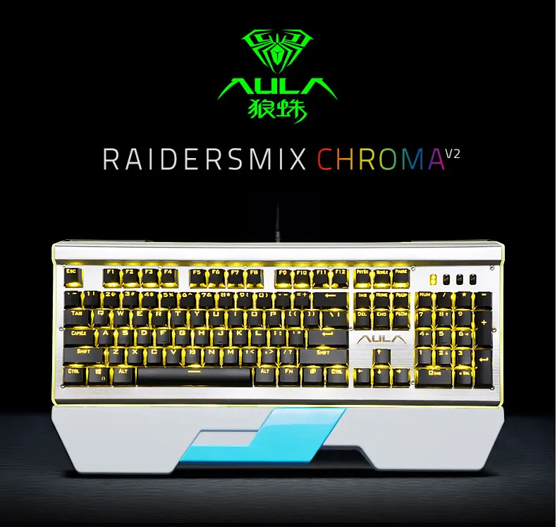 AULA Макросъемка механическая клавиатура черный синий переключатель 104