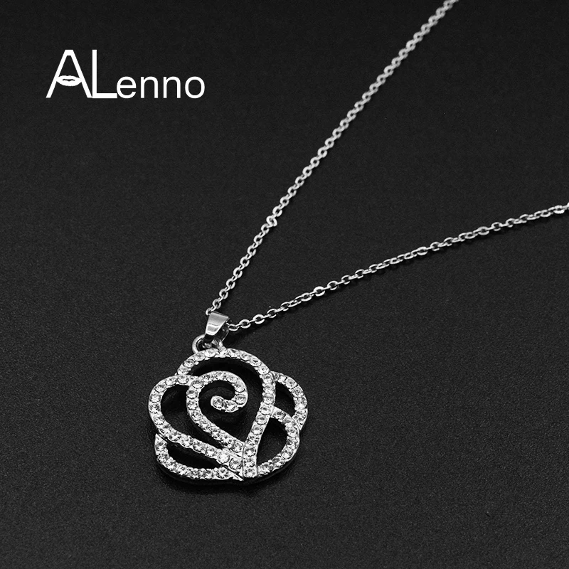 Ожерелье с подвеской в виде цветов ALenno ожерелье медным горным хрусталем для