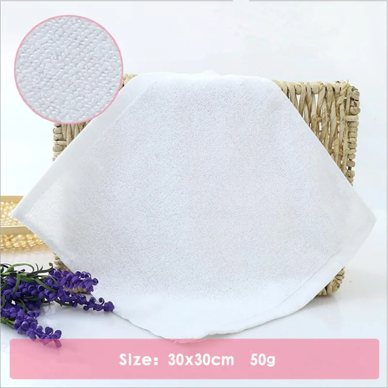 5 шт./лот хлопковые квадратные полотенца хорошего качества чистый белый цвет