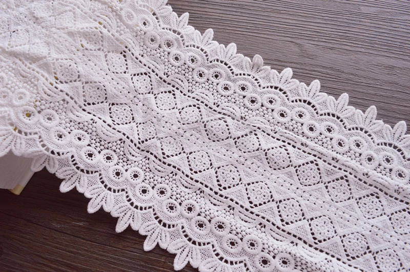 

ivory 3 yard 17.7cm 6.96" wide fabric embroidered tapes lace trim ribbon clothes dress fabric QL4K30