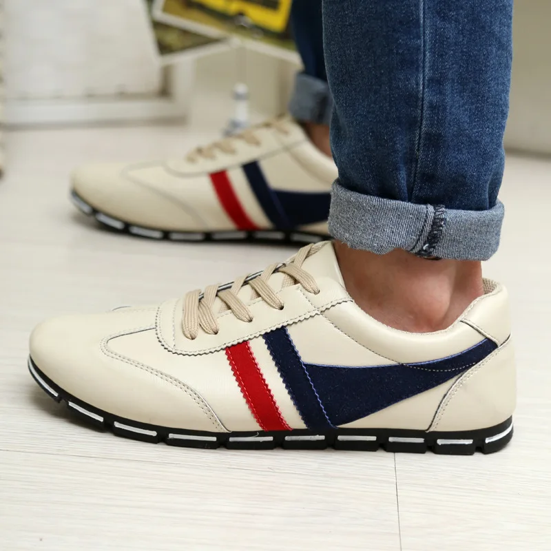 NEW fashion men sneakers flat shoes PU leather Casual breathable male size 39-44 | Спорт и развлечения