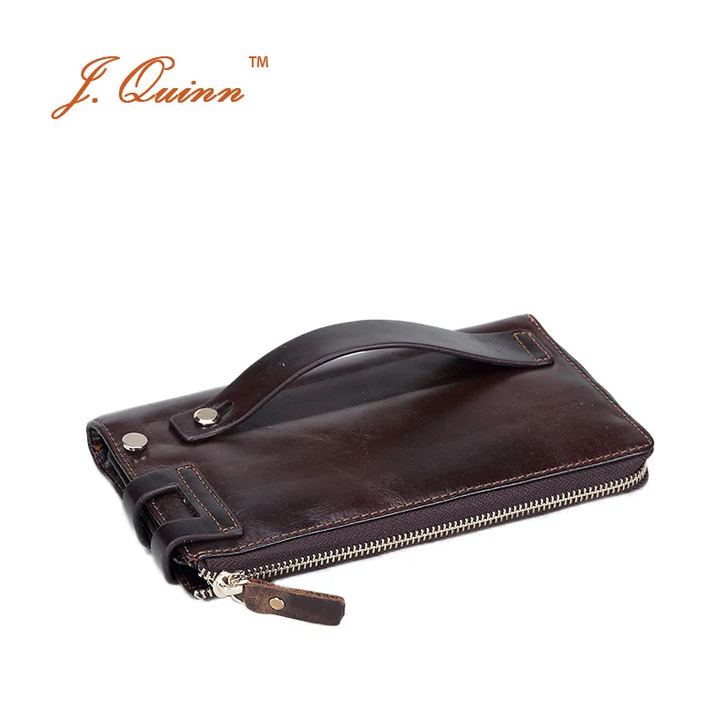 Мужской деловой клатч J.Quinn кошелек на молнии со съемными отделениями для карт и
