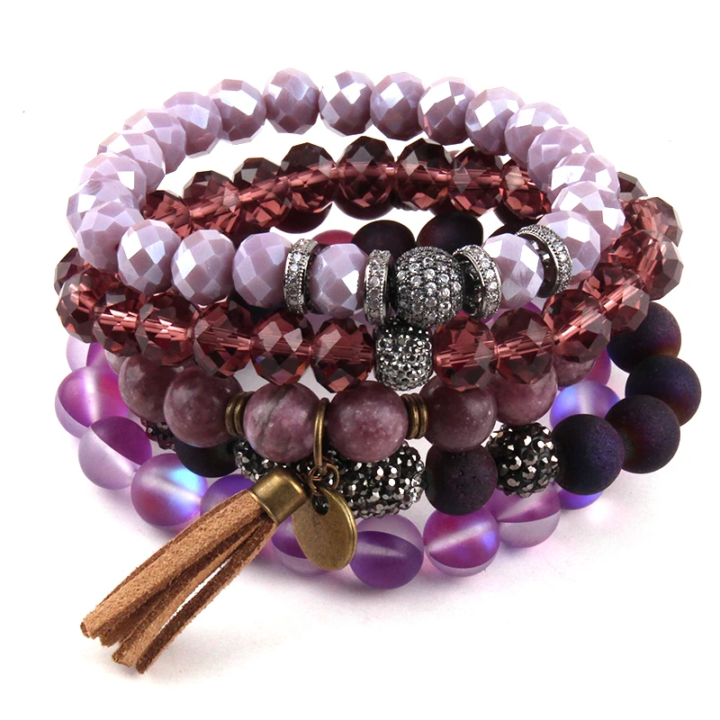 Модные энергетические браслеты красивый браслет набор из натурального камня и