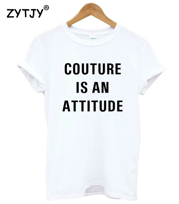 COUTURE-это отношение с принтом в виде букв для Для женщин футболка хлопковая - Фото №1