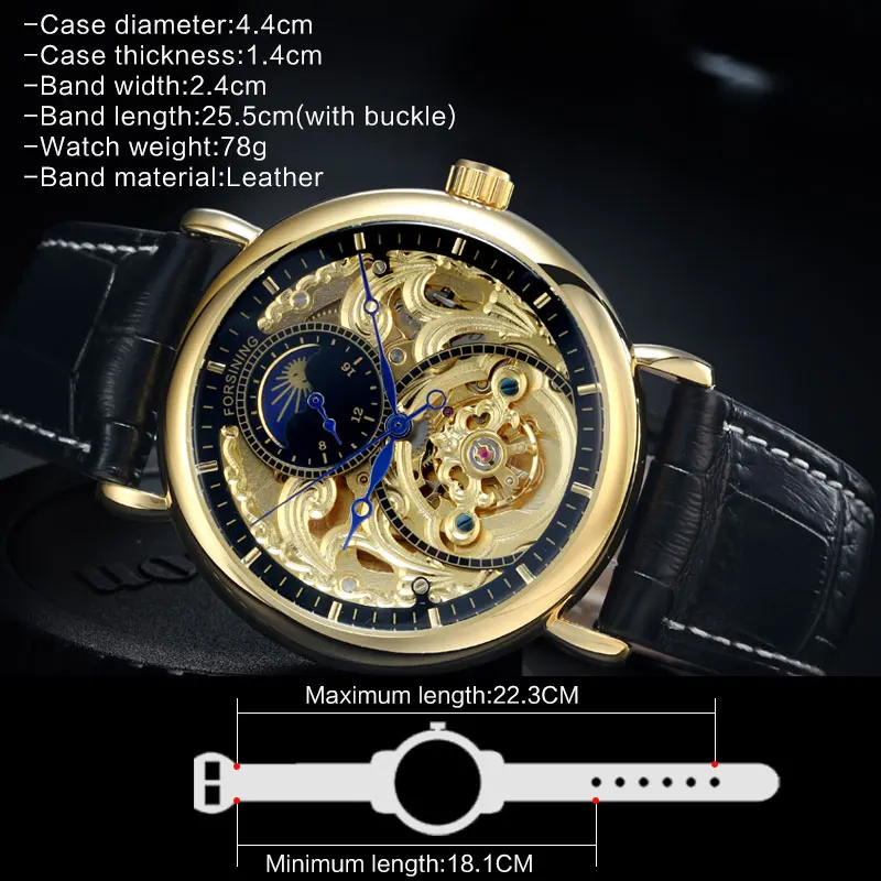 FORSINING мужские часы лучший бренд класса люкс турбийон Скелетон спортивные кожаные