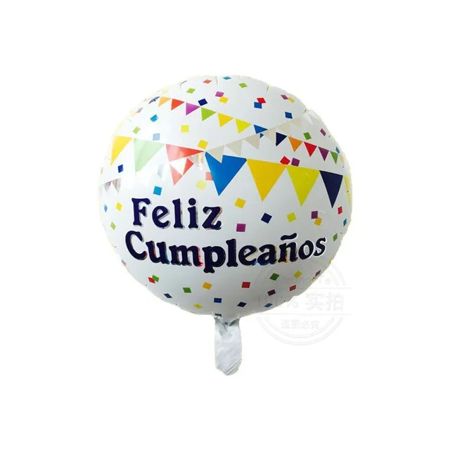 style-12 10 шт./лот 18 дюймов Feliz cumpleanos испанский день рождения шары Круглый майлар баллон гелия С Днем Рождения вечерние воздушные шары - Цвет: style-12