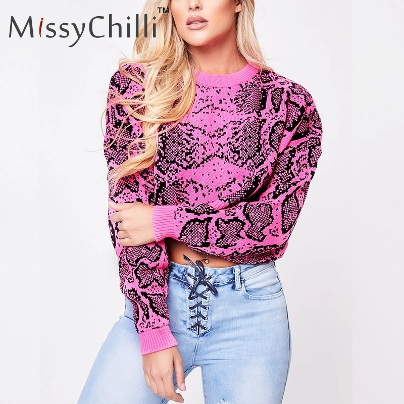 Женский вязаный свитер MissyChilli зеленый короткий пуловер со змеиным узором