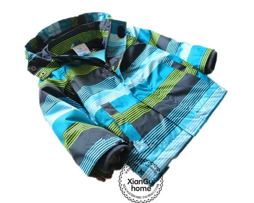 children/kids/toddler/baby boys jacket baby blue striped windproof/waterproof w cotton lining |