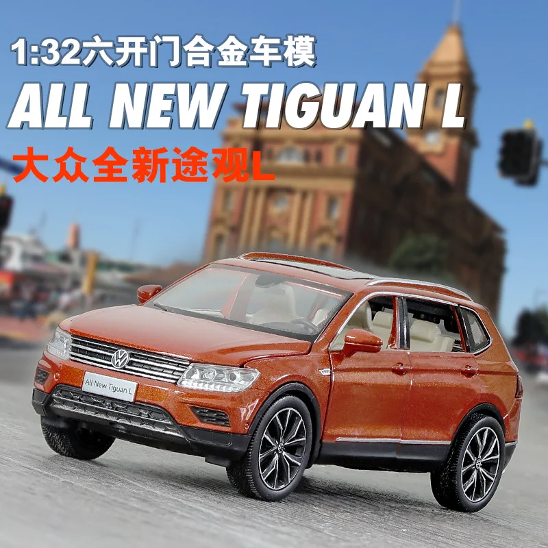 Литье под давлением 1/32 модель автомобиля SUV TiguanL Имитационные машины из сплавов
