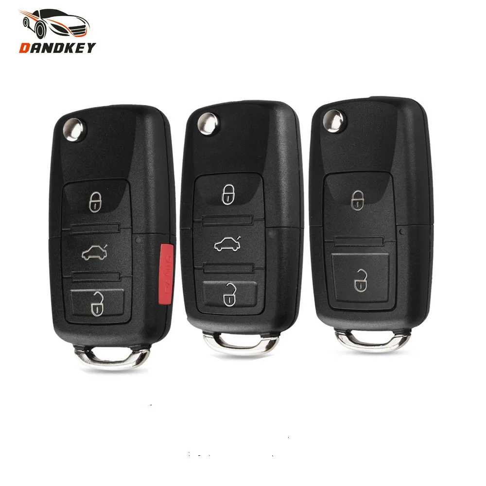 Dandkey 10 шт. 2/3/3 + 1 кнопочный телефон для VW Golf Passat B5 B6 Polo Touran Seat Skoda складной ключ без