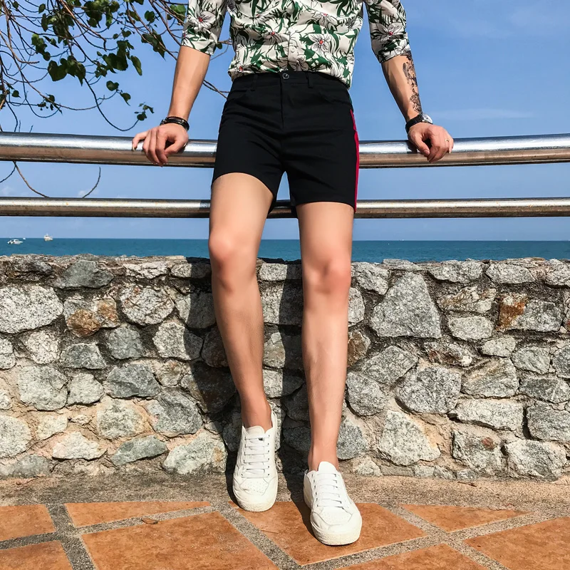 Модные повседневные мужские шорты 2019 летние корейские облегающие MensWhite Bermuda Masculina