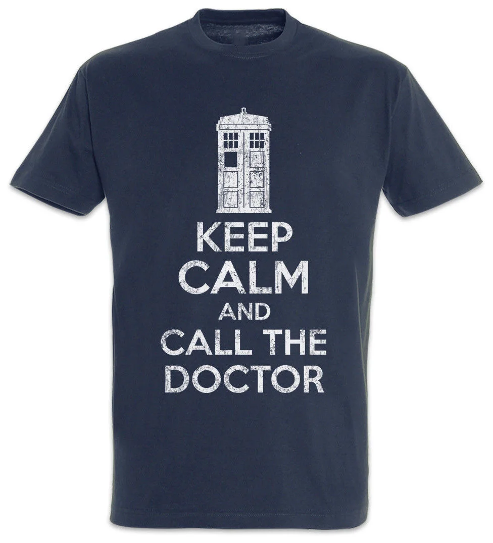 Футболка Keep Calm And Call The Doctor брендовая футболка из 100% хлопка с надписью Who Phone Booth Dr Fun