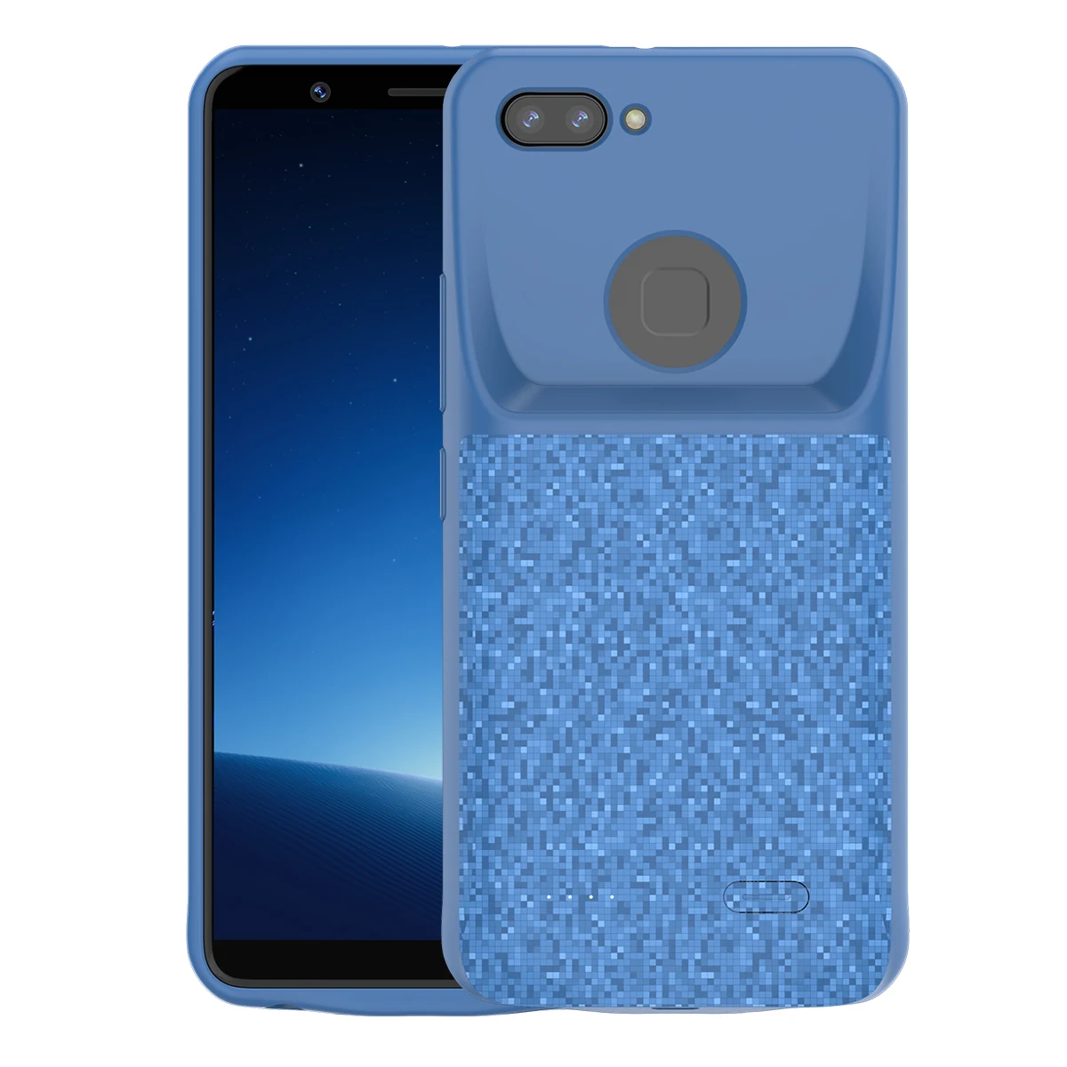 Casewin Батарея Зарядное устройство Крышка для Vivo X20 чехол 4700 мА/ч, Мощность банк Ёмкость Батарея внешнее резервное зарядное устройство Мощность банк чехол для телефона - Цвет: Синий