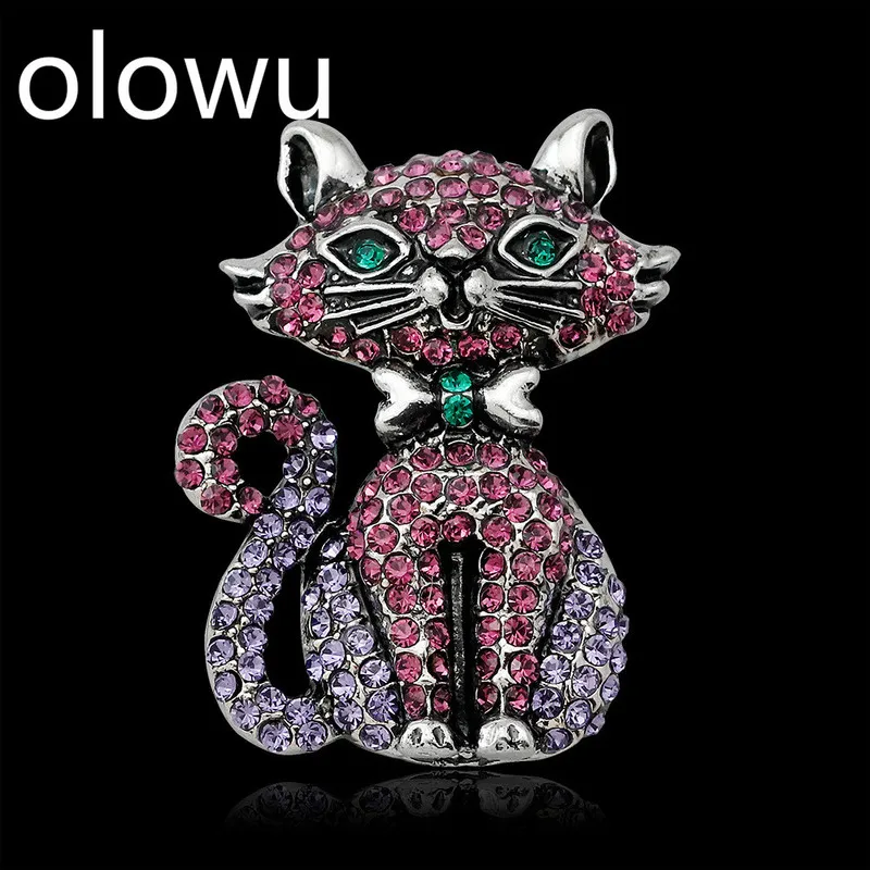 Женская винтажная брошка с кристаллами olowu в виде животных|Броши| |