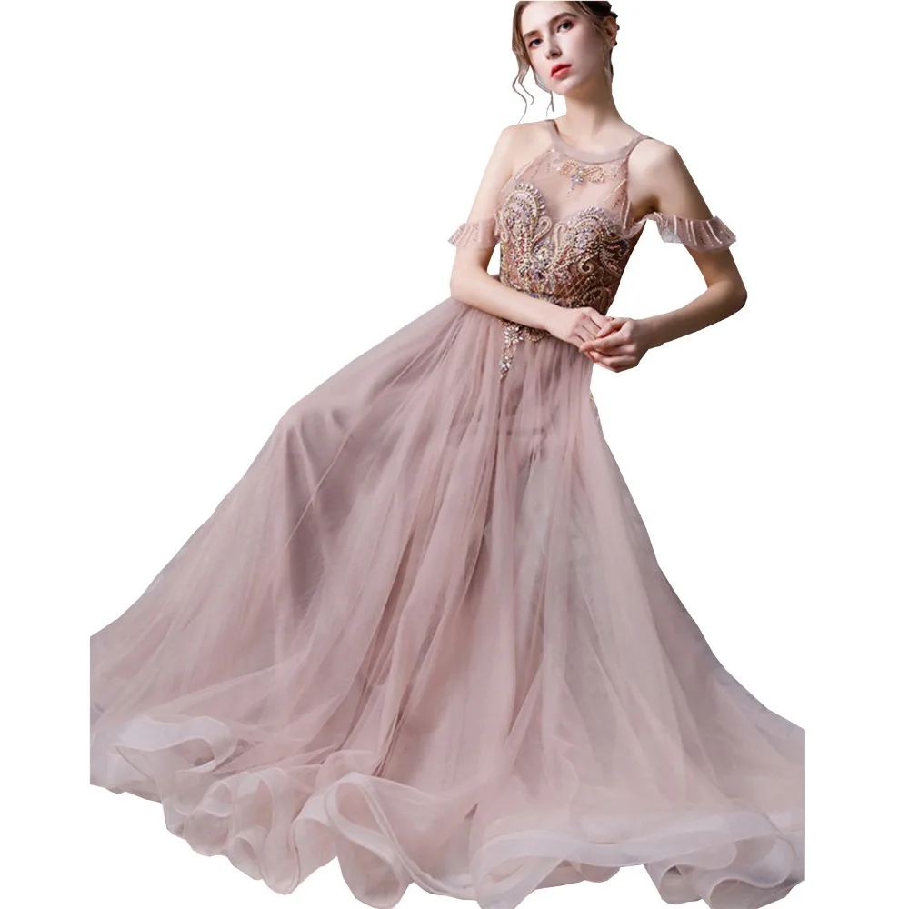 ANTI New High-end Evening Dress Halter Sequins Beading Floor-length Backless Prom Formal Gowns Custom Robe De Soiree | Свадьбы и