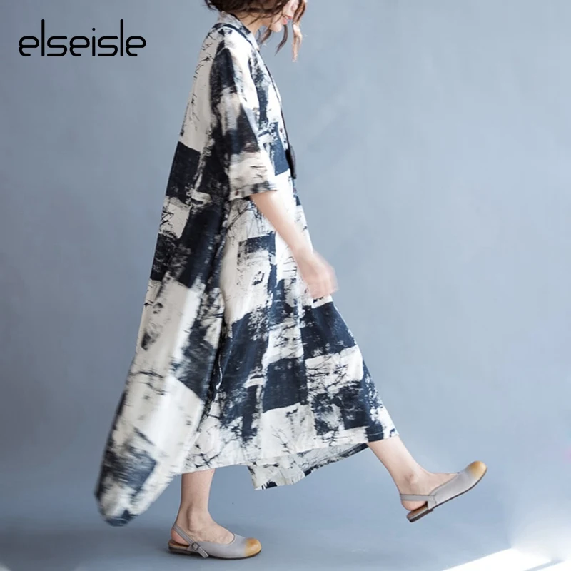 Elseisle японское платье 2017 летнее винтажное большого размера в Корейском стиле