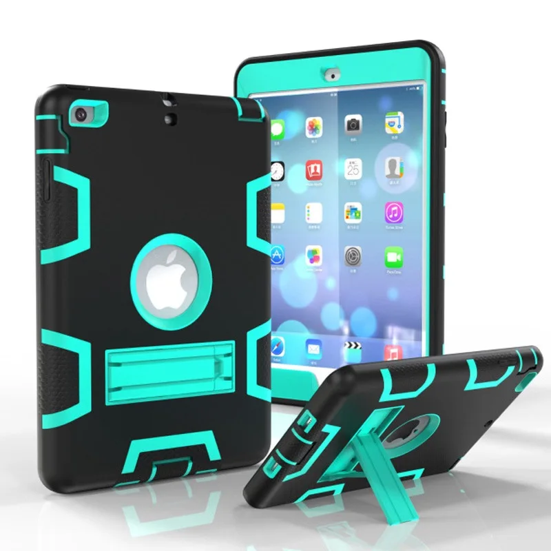 blackG Модный бронированный чехол для IPad Mini 1 2 3 безопасный сверхпрочный силиконовый Жесткий чехол для IPad Mini 1 2 3 7,9 дюймов чехол для планшета+ пленка+ ручка - Цвет: blackG