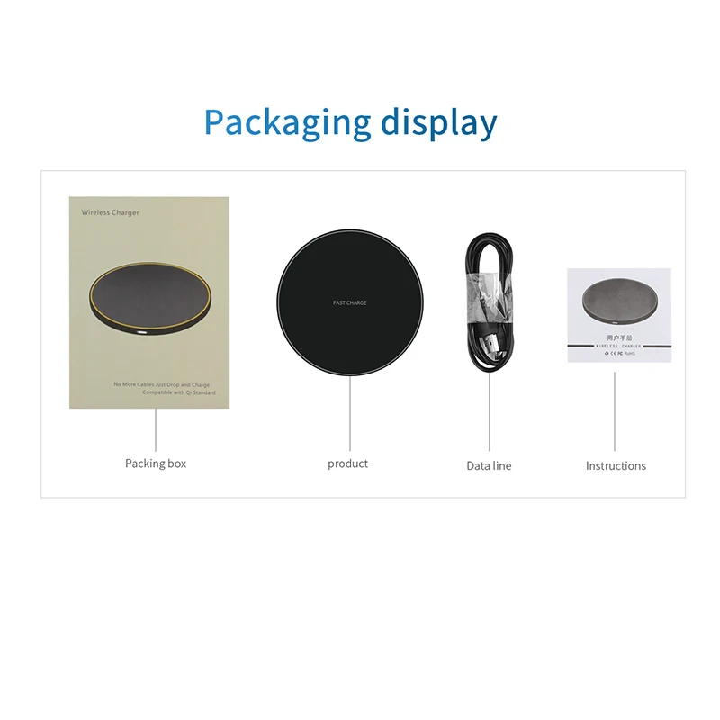 10W Qi Wireless Charger For iPhone 7 8 Plus XR XS Max Fast Charging for Samsung Note8 S8 USB Huawei Mate10 | Мобильные телефоны и