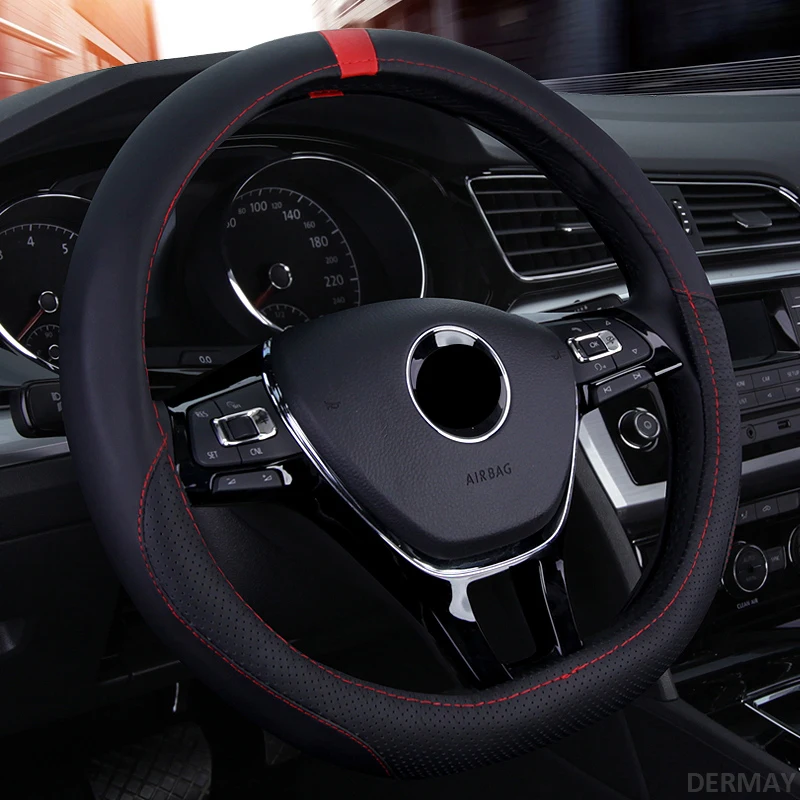 DERMAY D Форма Спортивное Рулевое колесо, кожаный чехол для VW Scirocco 2009 2010 2011 2013