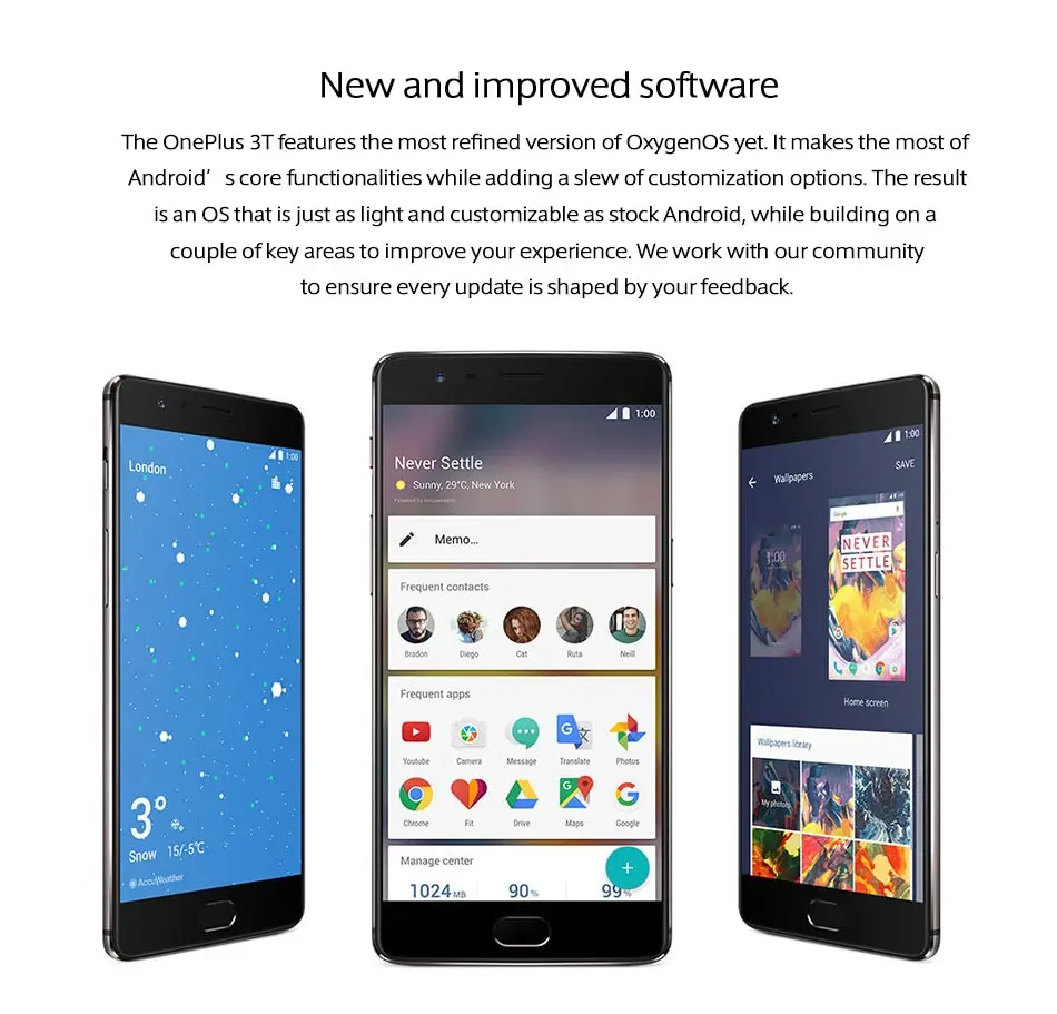 Фирменная новинка OnePlus 3T EU версия A3003 мобильного телефона 6 ГБ Оперативная память 64 Гб 128 Встроенная память 5," Snapdragon 821 NFC Android смартфон 4G
