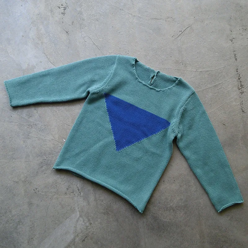 INS/Детские вязаные свитера сезон весна осень пуловеры с круглым вырезом для