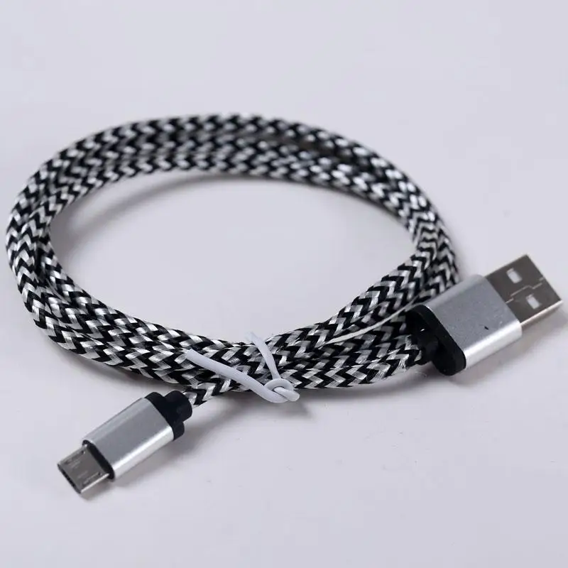 Usb кабель для зарядки, плетение, нейлон, для Apple, Android, samsung, 1 м, металлический алюминиевый сплав, кабель для передачи данных, Прямая поставка - Цвет: Silver for Android