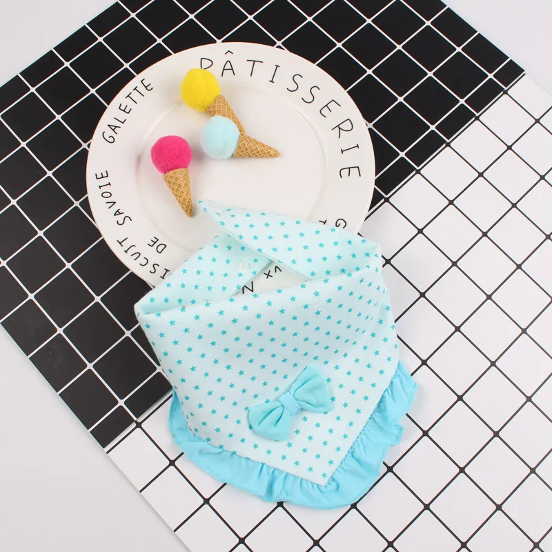 1PC Baby Girl Bibs Absorb Cotton Triangular Towel Infant Bow Design Bandana Children Cartoon Bib Toddler Waterproof Cloth | Детская