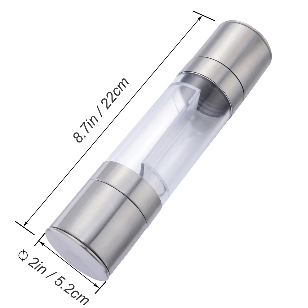 Multi-function Stainless Steel Pepper Grinder Mill Cruchser Manual Hand Crank Twist Top Spice Herb |