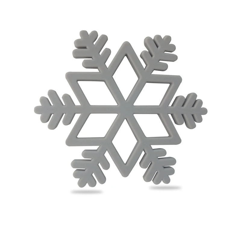 Snowflake Gray 1 шт Санта Клаус Снежинка Рождественская елка силиконовый Прорезыватель для зубов перле силиконовый шарик уход за зубами Жевательная Прорезыватель для зубов Детская Игрушка прорезыватель - Цвет: Snowflake Gray