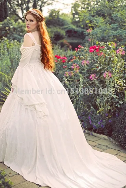 Гвендолин Средневековый или Ренессанс Свадебное Платье Бархат и Кружева с