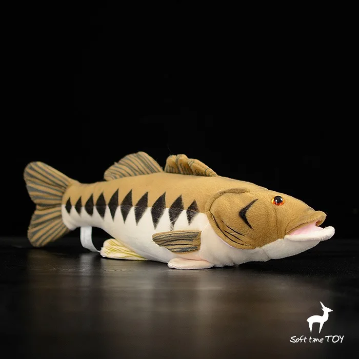 Мягкая игрушка морских животных большой рот черный бас кукла настоящая жизнь