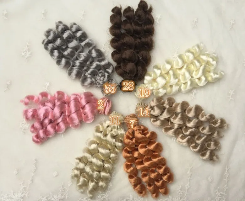

15cm imitation mohair hair milk silk loose wave wigs for BJD/SD doll wigs Fapai hairs doll accessories very soft hair