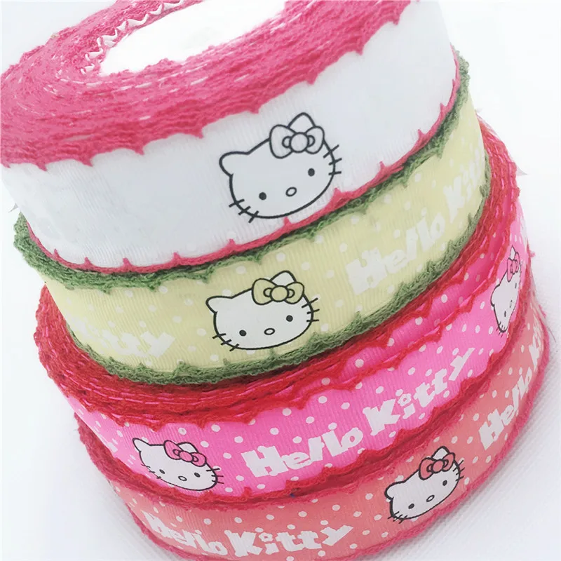 4Y 25 мм 4 вида цветов смешать Печатные Довольно кошки Grosgrain ленты Оптовая продажа