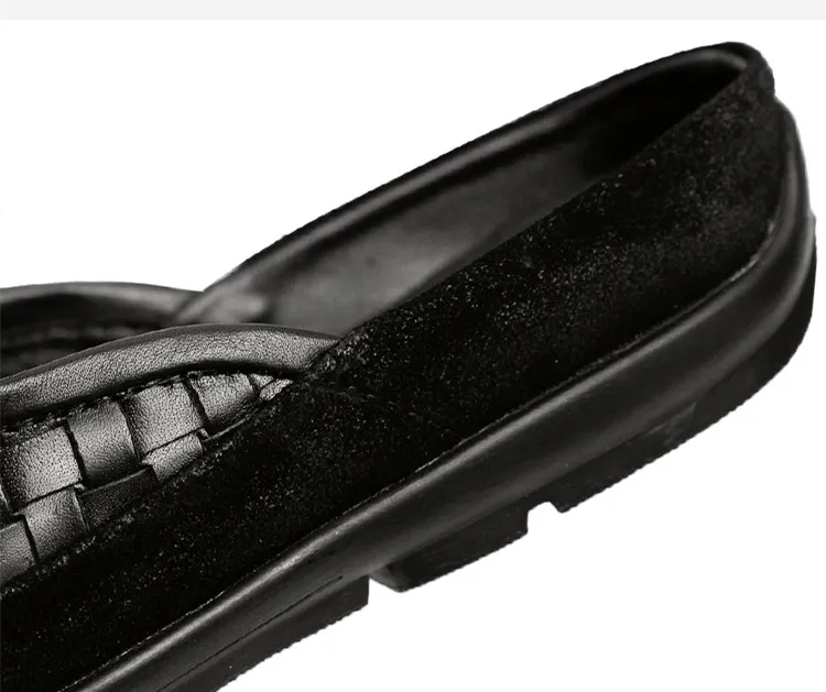 2019 Genuine leather men 39 s sandals Casual shoes Sheepskin Slipper Ventilation Hand knit High-quality fashion Doug | Обувь