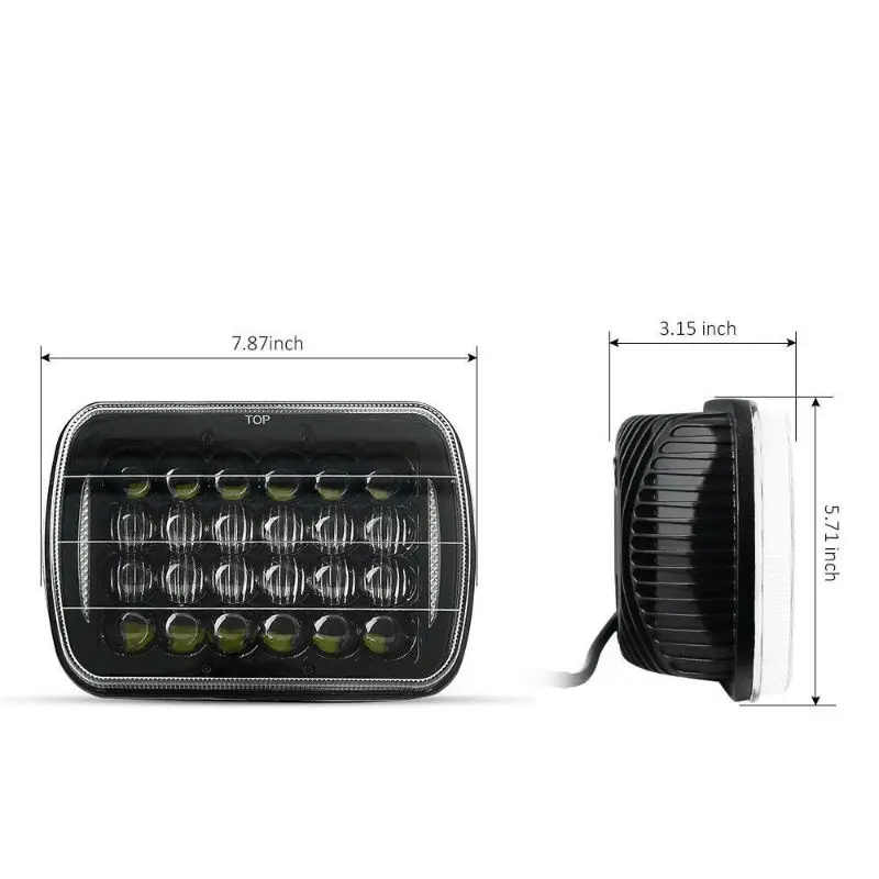 

72W 5X7 Inch 5D Projector Hi/Lo Beam LED Sealed Beam Headlight with DRL Driving Lights for Trucks SUV ATV UTV Tractor