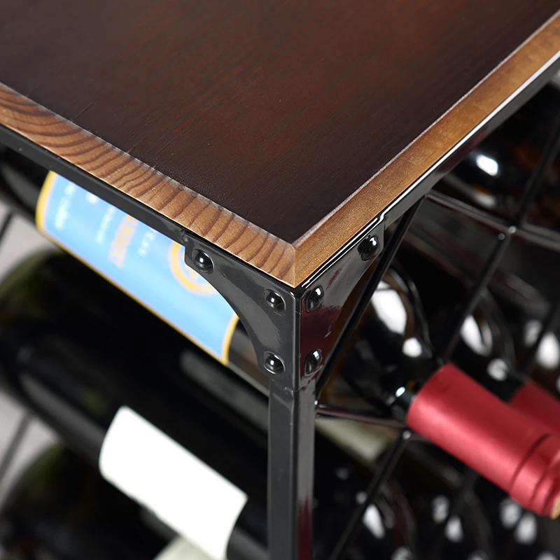 Новый металлический деревянный верх с железной рамой винная полка вертикальный