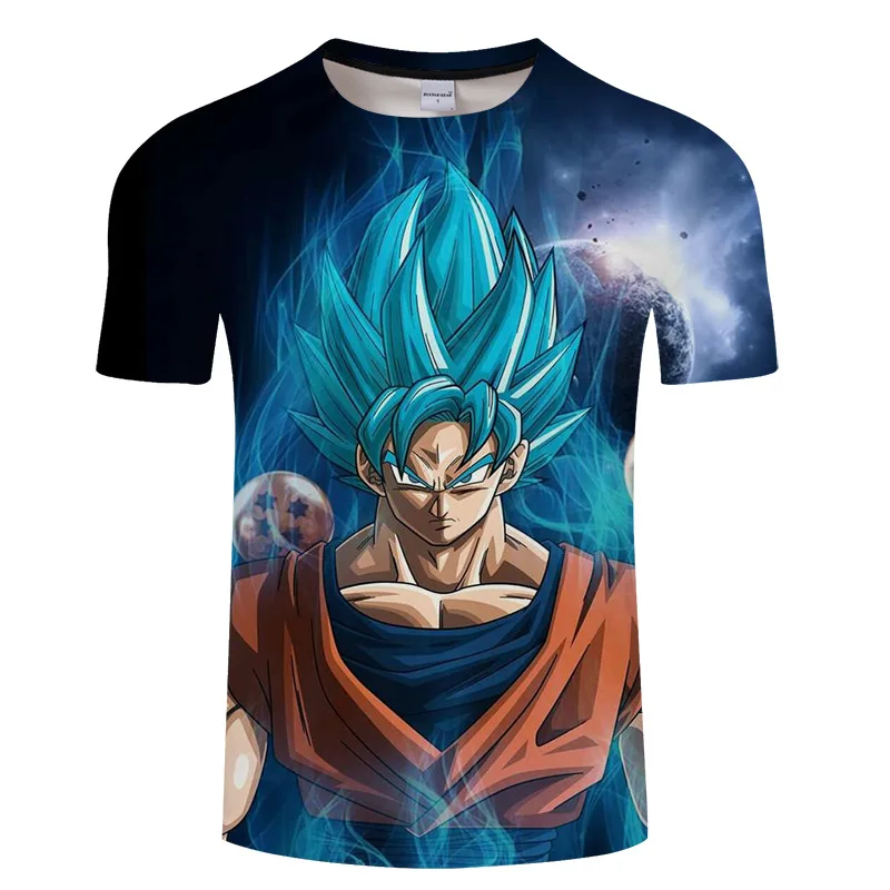 TX126B Dragon Ball Z Ultra инстинкт Гоку Супер Saiyan Для мужчин футболка 3D печатных летний Dragon Ball футболка смешные Для мужчин рубашка Азиатский размеры S-6XL - Цвет: TX126B