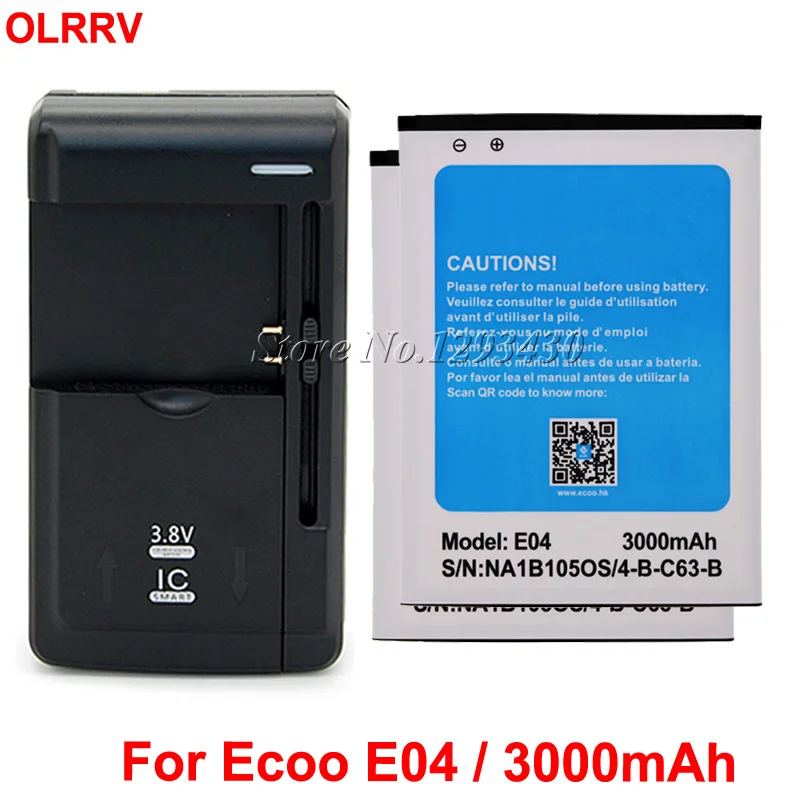 

1LOT=1PC Dock Charger+2PCS 3000mAh For Ecoo E04 Bluboo X6 Blackbanner Plus Battery Batterie Bateria Batterij Accumulator AKKU