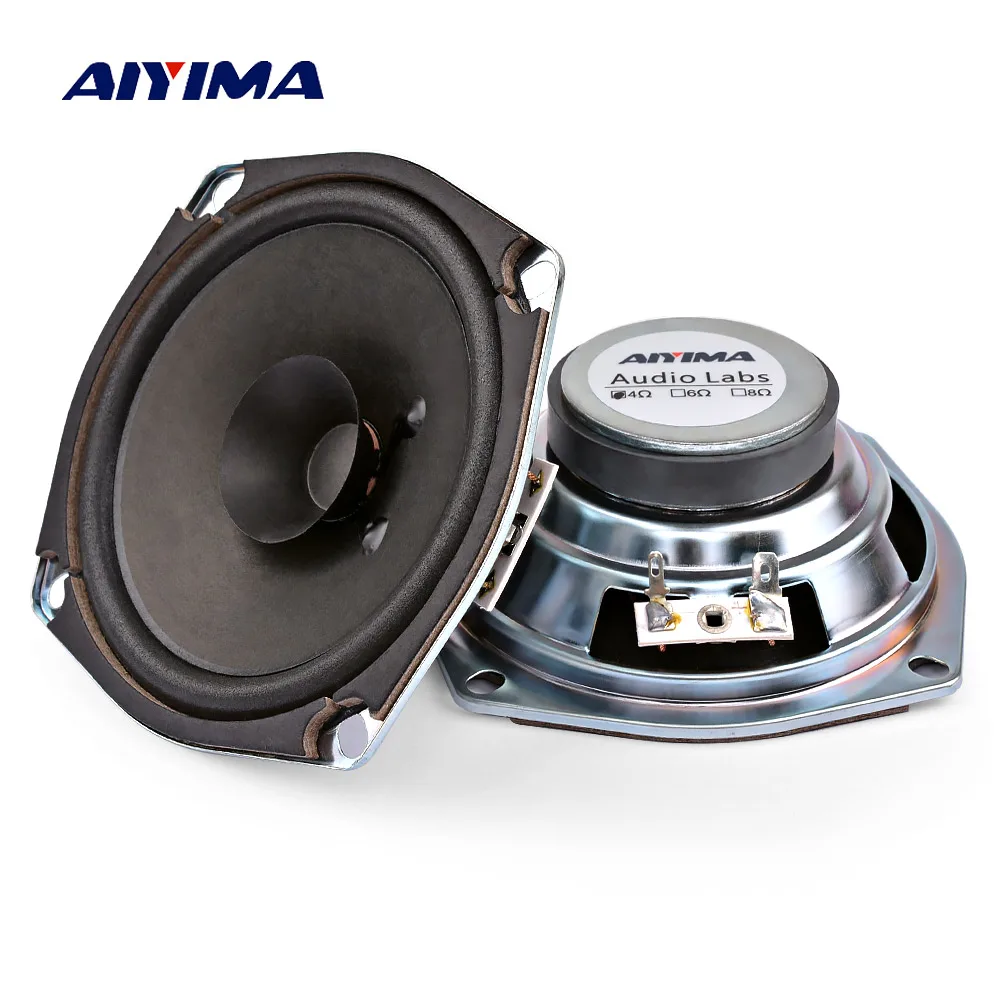 

AIYIMA 2Pcs 5 Inch Portable Audio Speakers Column Full Range Music Speaker 4 Ohm 5 W Loudspeaker DIY Home Theater Sound System