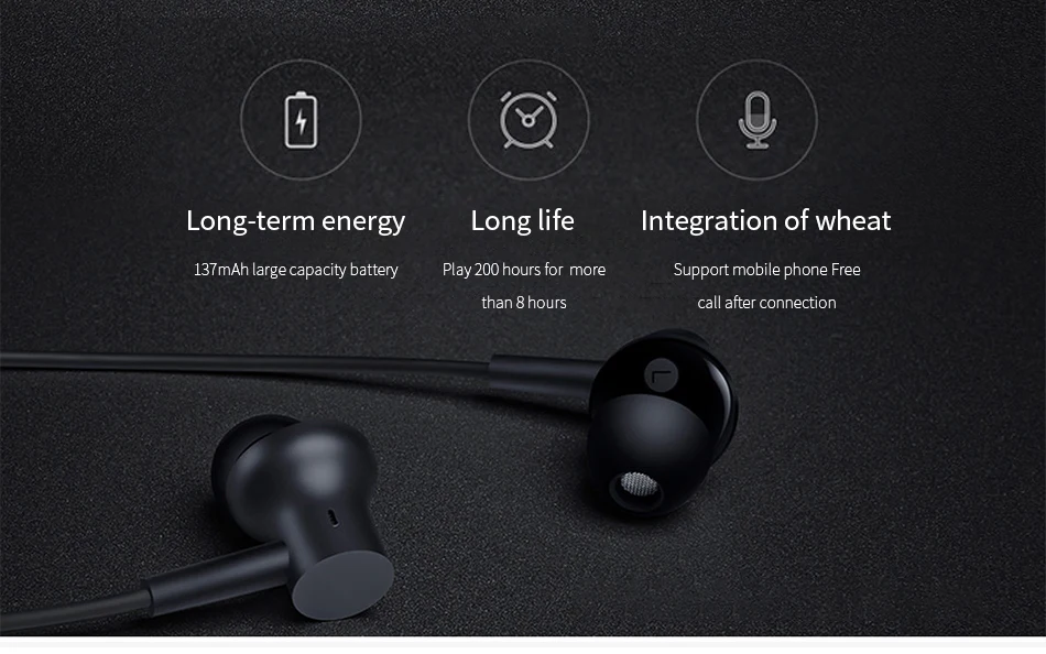 Оригинальные Xiaomi mi наушники с Bluetooth и шейным ремешком, беспроводные наушники Apt-x Hybrid Dual Cell с mi c Bluetooth 4,1 для системы Android IOS