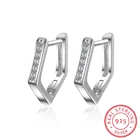 Серьги-клипсы женские из серебра 925 пробы с геометрическим узором