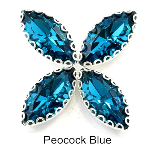 Peocock Blue 20 шт цветные стразы с конским глазом, с кружевным клешом, стразы с плоской задней стороной из хрустального стекла для Сделай Сам одежда аксессуары B1180 - Цвет: Peocock Blue