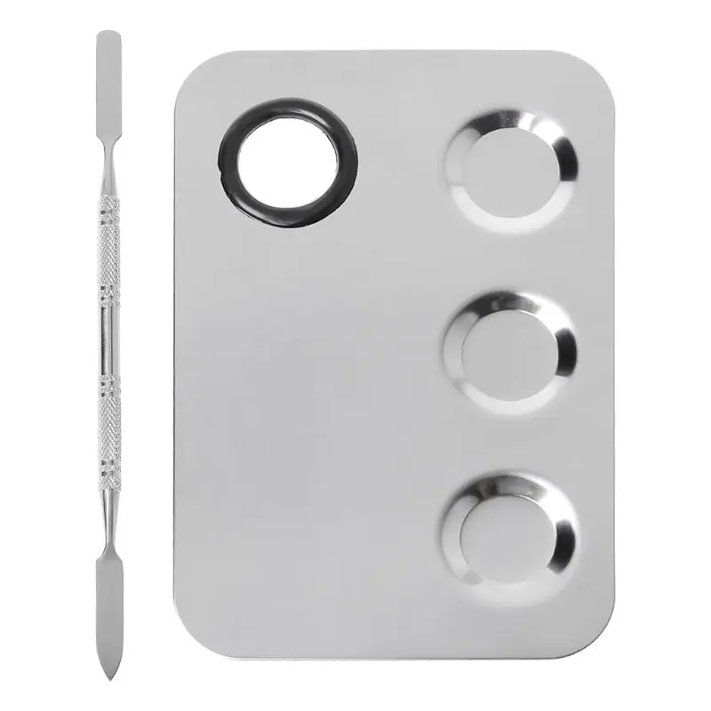 Палетка из нержавеющей стали лоток для смешивания лопатка набор дизайна ногтей