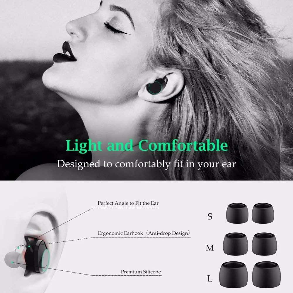 REDANT Bluetooth 5,0 беспроводные наушники глубокие басы Наушники водонепроницаемые наушники с зарядным устройством для Apple iPhone 6 7 8 X sony