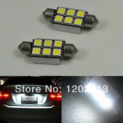 

Free Shipping 10pcs White 6-SMD 5050 LED License Plate Light/Reading lights White For Porsche Audi VW Error Free