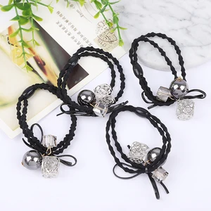 1 шт. волнистые серые шаровые эластичные резинки для волос, игрушки для девочек, ручная работа, повязка на голову с бантом, Детские аксессуары для волос для женщин